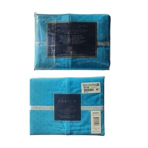 NWT Zurich Blue Pillow Case Set Peacock Blue‎